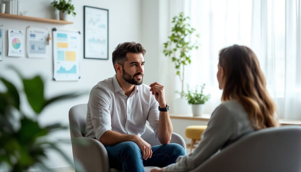 consulta terapia pareja psicologo oficina luminosa